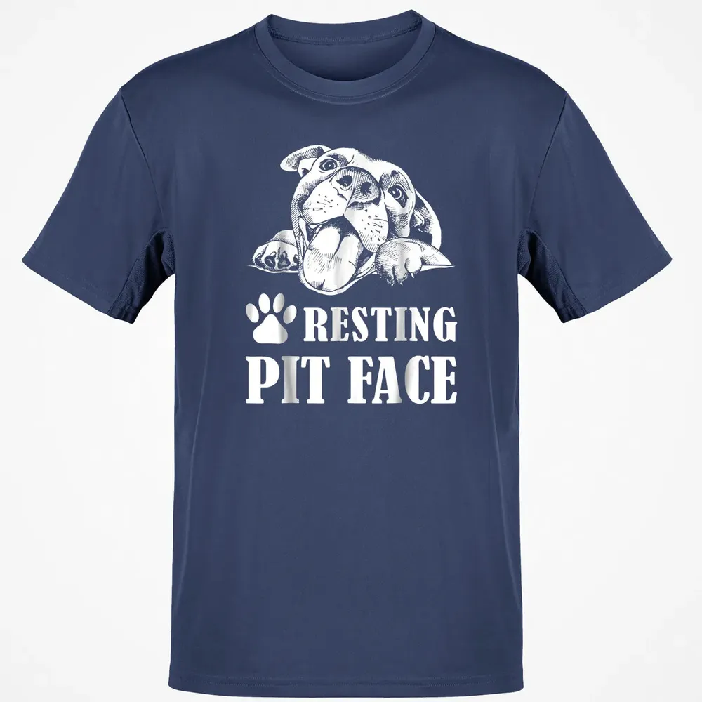 Funny Dog Pitbull Resting Pit Face Classic Unisex T-Shirt - 8