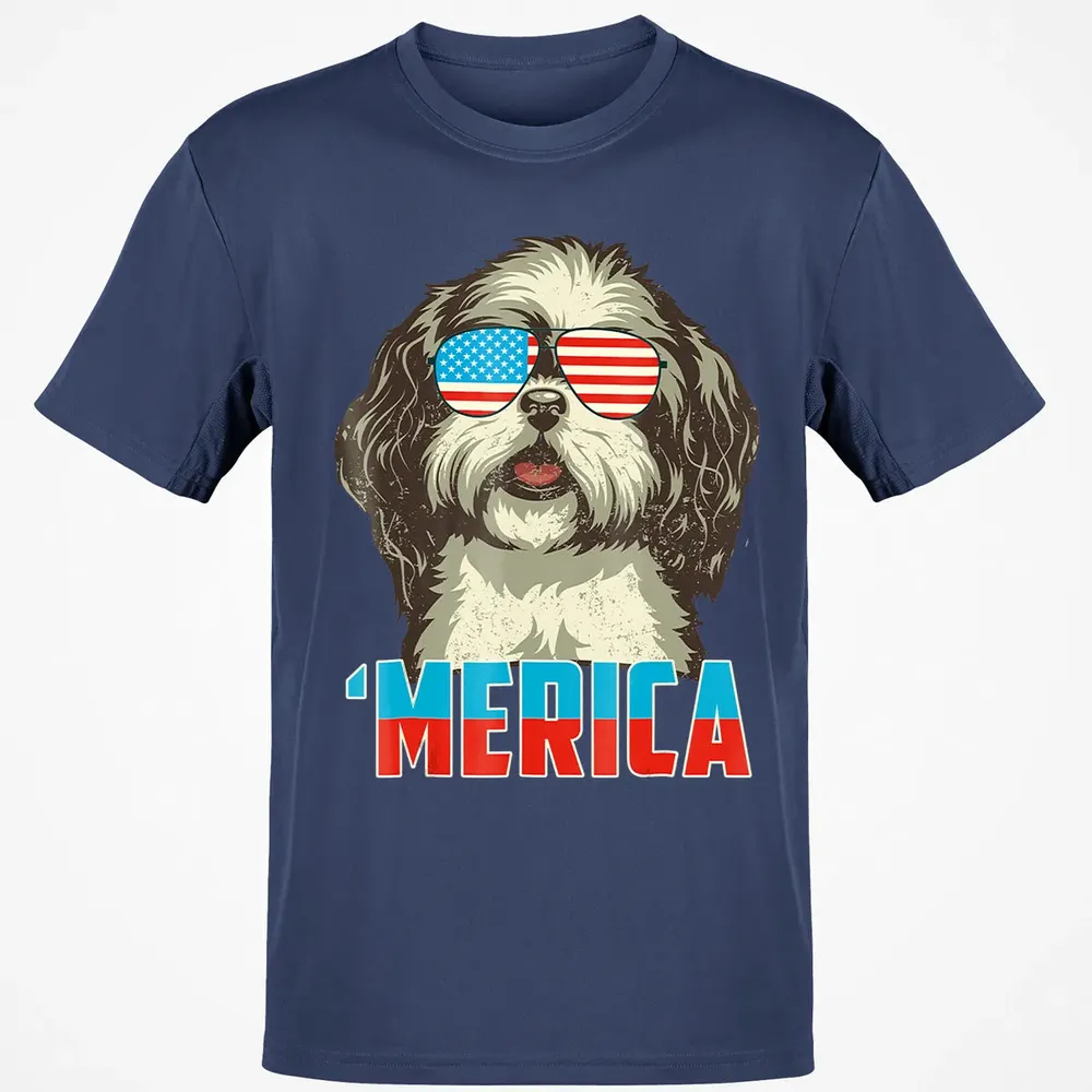4th of July Patriot Shih Tzu Merica  for Women Men Classic Unisex T-Shirt - 8