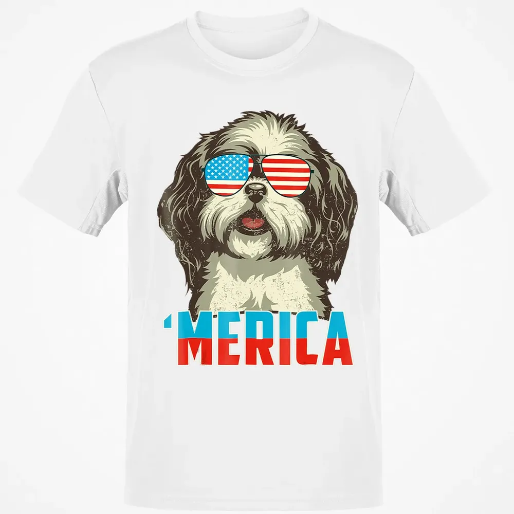 4th of July Patriot Shih Tzu Merica  for Women Men Classic Unisex T-Shirt - 13