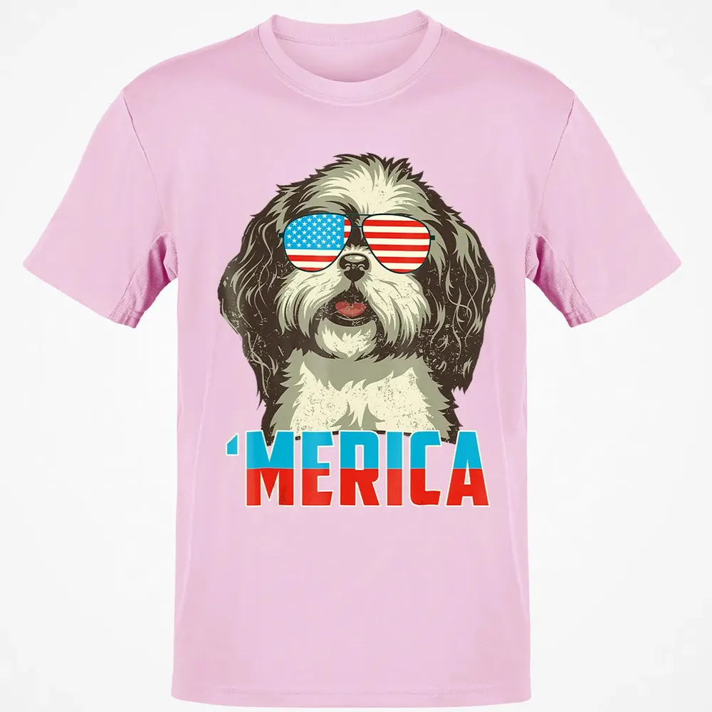 4th of July Patriot Shih Tzu Merica  for Women Men Classic Unisex T-Shirt - 6