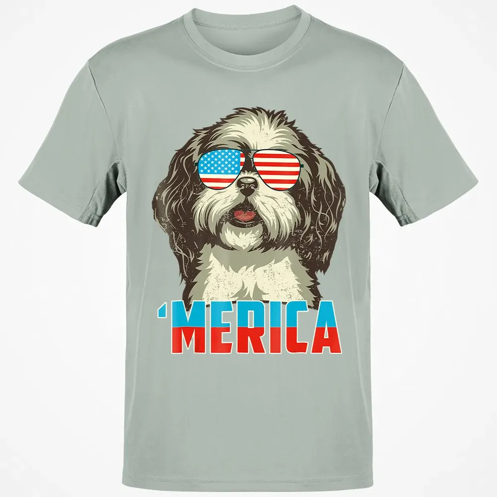 4th of July Patriot Shih Tzu Merica  for Women Men Classic Unisex T-Shirt - 3