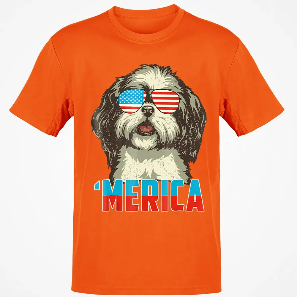 4th of July Patriot Shih Tzu Merica  for Women Men Classic Unisex T-Shirt - 9