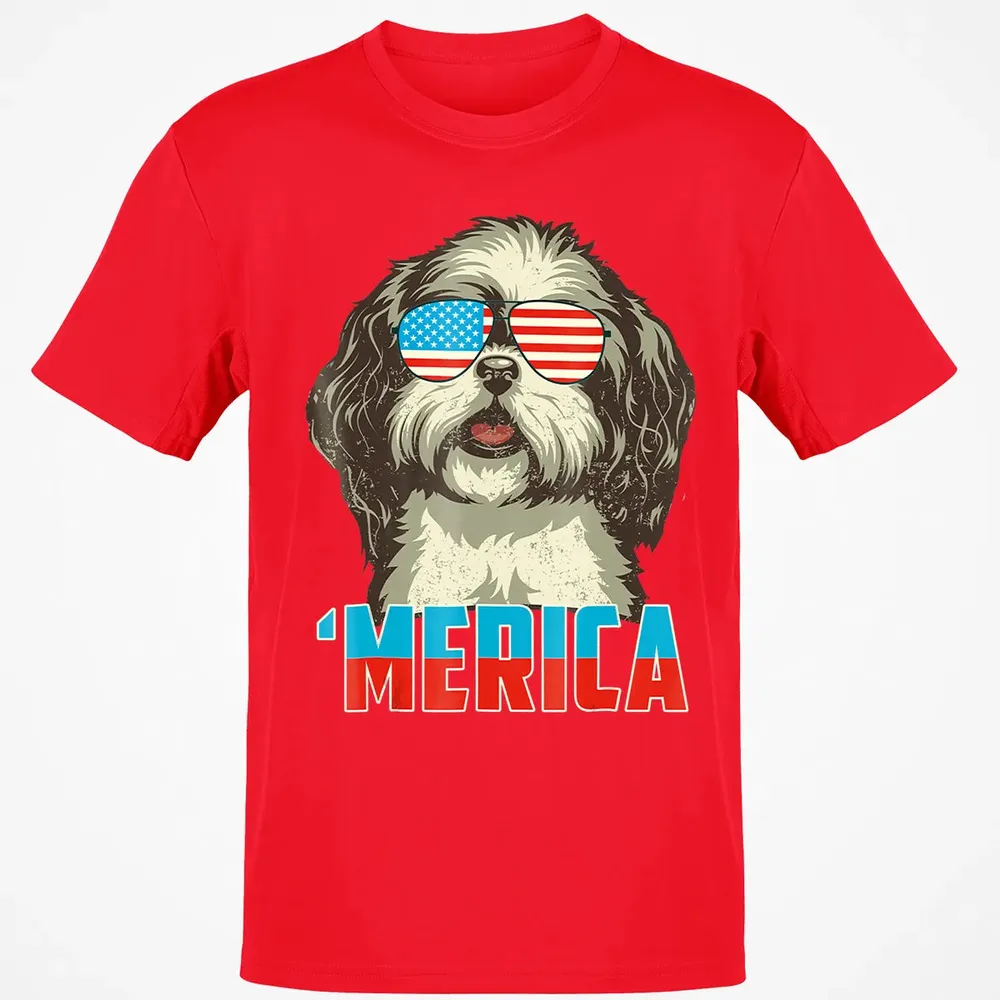 4th of July Patriot Shih Tzu Merica  for Women Men Classic Unisex T-Shirt - 11