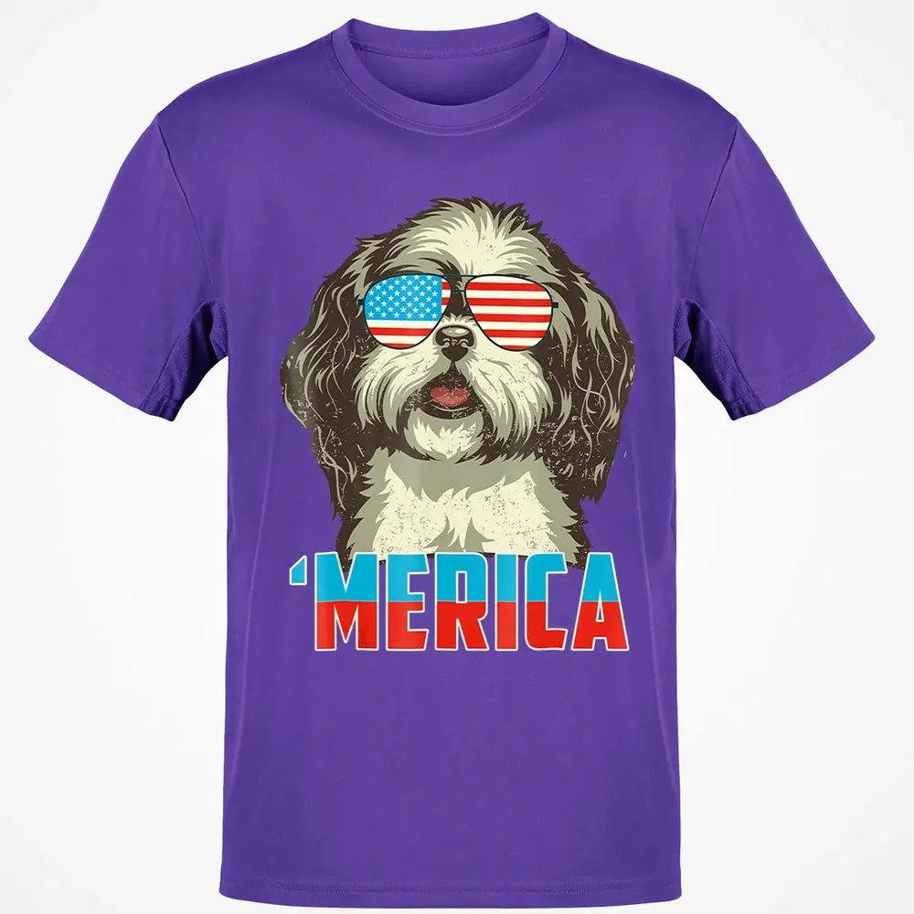 4th of July Patriot Shih Tzu Merica  for Women Men Classic Unisex T-Shirt - 10