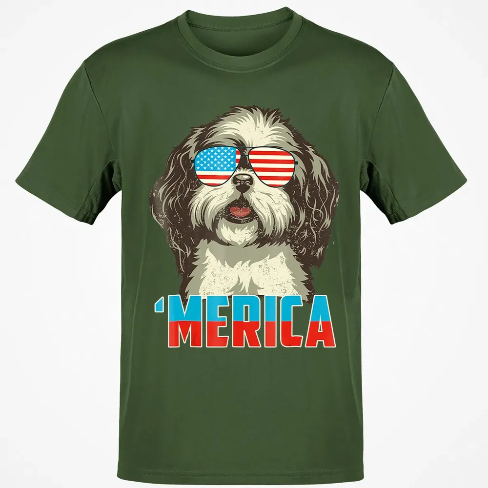 4th of July Patriot Shih Tzu Merica  for Women Men Classic Unisex T-Shirt - 7