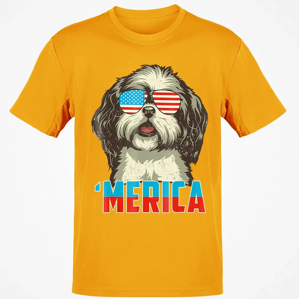 4th of July Patriot Shih Tzu Merica  for Women Men Classic Unisex T-Shirt - 5