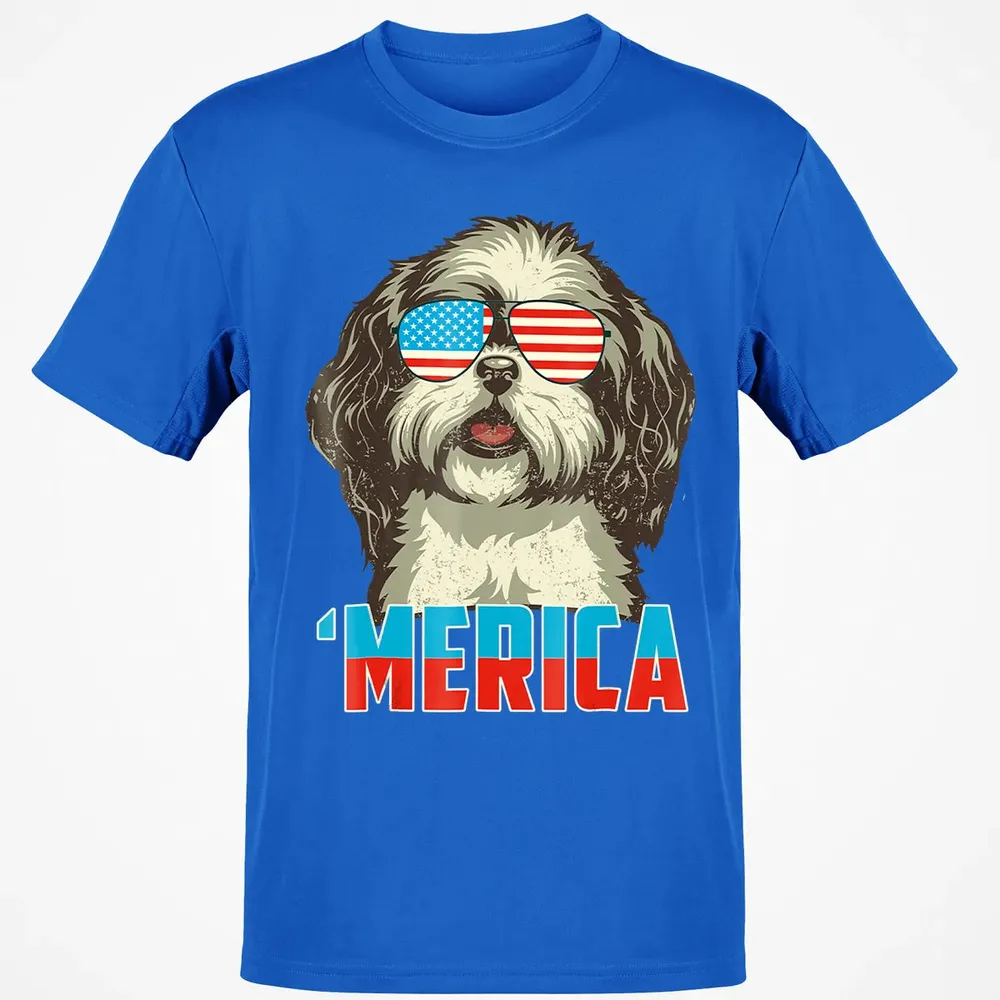 4th of July Patriot Shih Tzu Merica  for Women Men Classic Unisex T-Shirt - 12