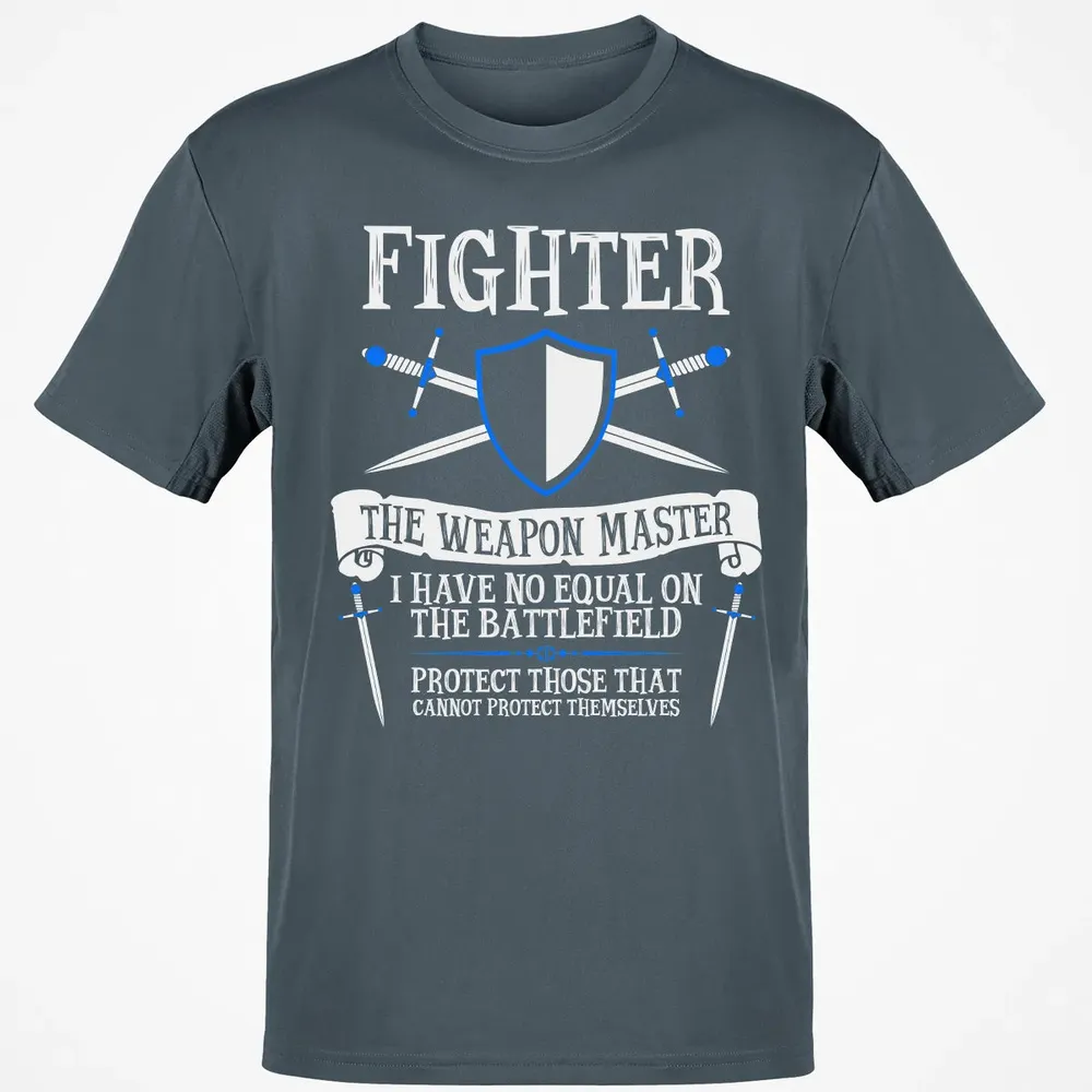 FIGHTER, THE WEAPON MASTER  (Black) Classic Unisex T-Shirt - 4