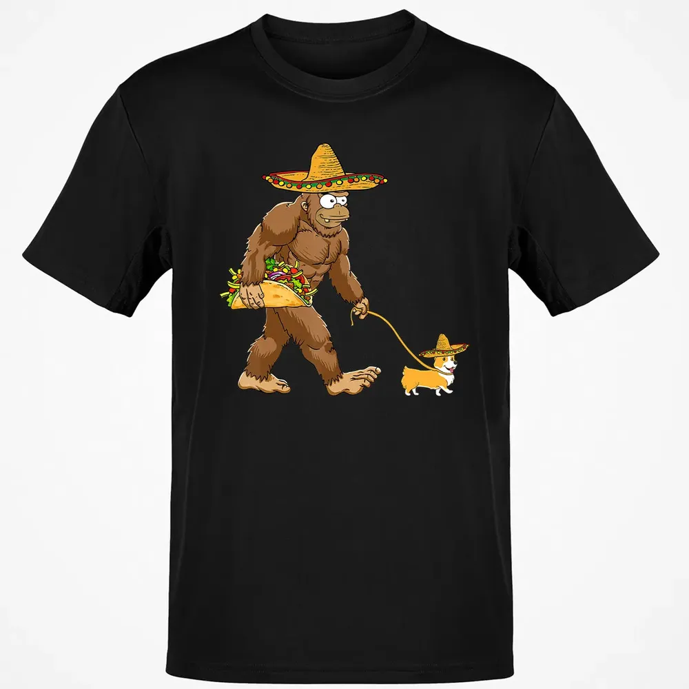 Bigfoot Taco Sombrero Corgi Dog Cinco de Mayo s Classic Unisex T-Shirt - 2