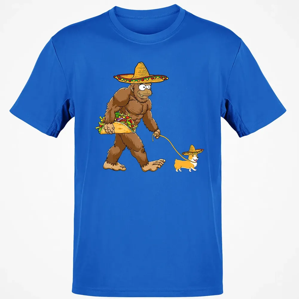 Bigfoot Taco Sombrero Corgi Dog Cinco de Mayo s Classic Unisex T-Shirt - 12