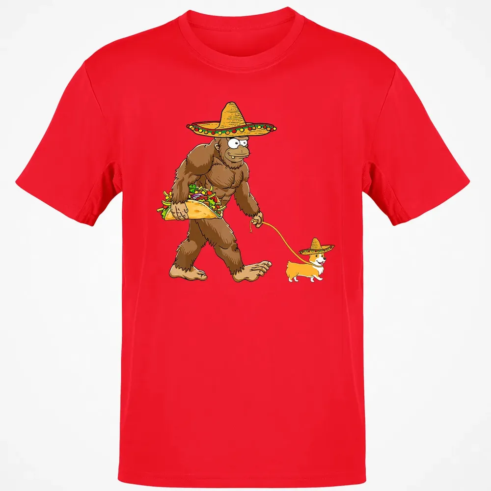Bigfoot Taco Sombrero Corgi Dog Cinco de Mayo s Classic Unisex T-Shirt - 11
