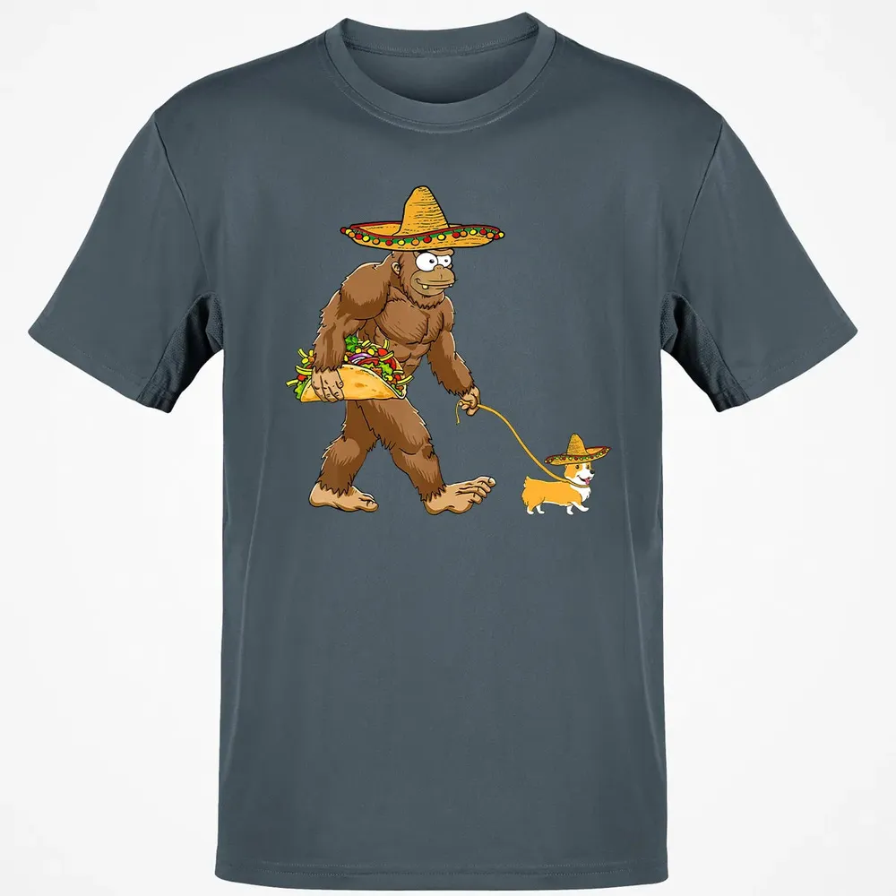 Bigfoot Taco Sombrero Corgi Dog Cinco de Mayo s Classic Unisex T-Shirt - 4