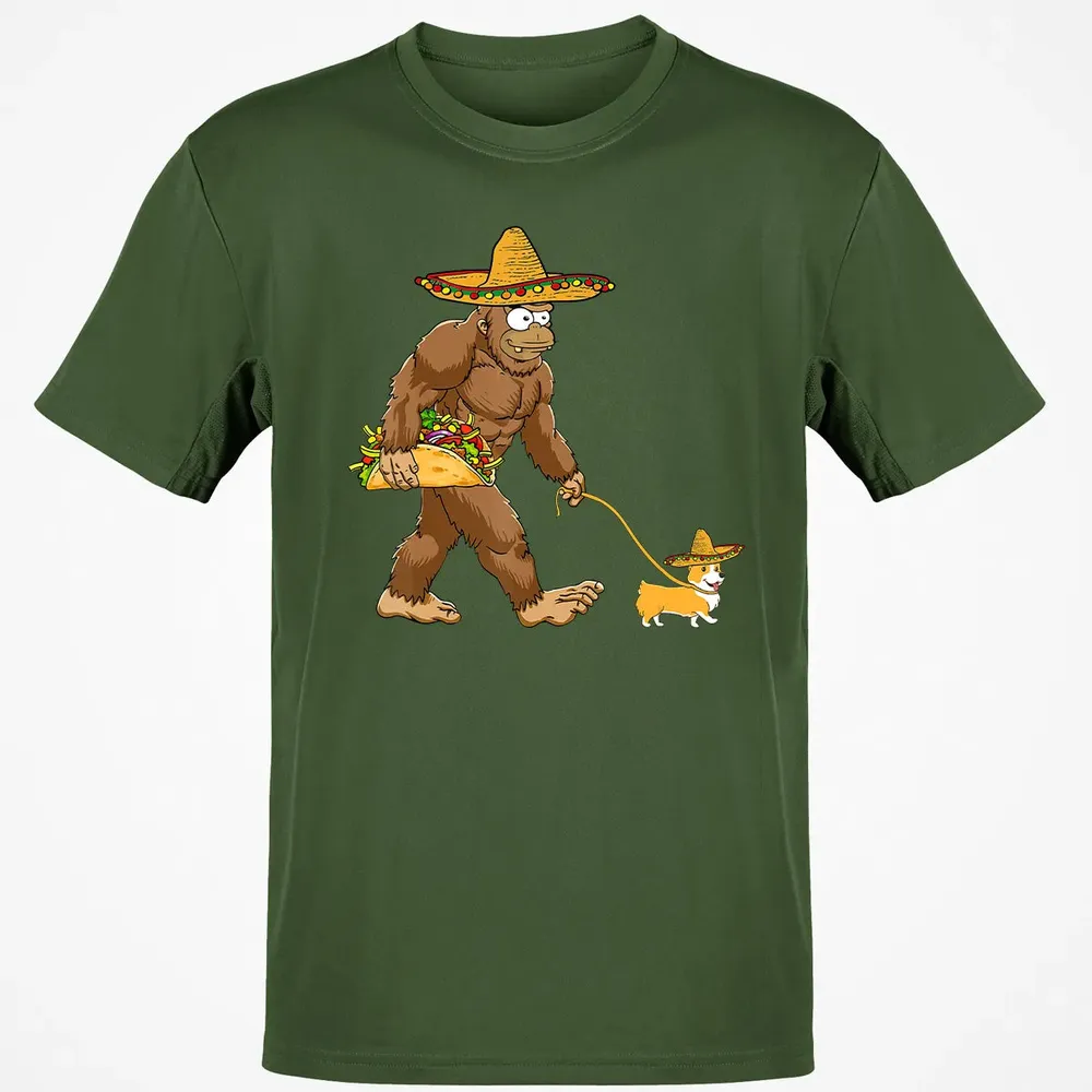 Bigfoot Taco Sombrero Corgi Dog Cinco de Mayo s Classic Unisex T-Shirt - 7