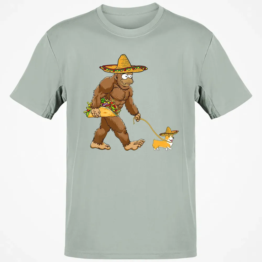 Bigfoot Taco Sombrero Corgi Dog Cinco de Mayo s Classic Unisex T-Shirt - 3