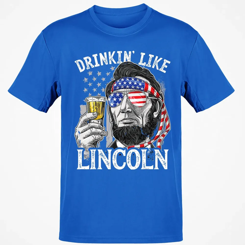 4th of July s for Men Drinking Like Lincoln Abraham Classic Unisex T-Shirt - 12