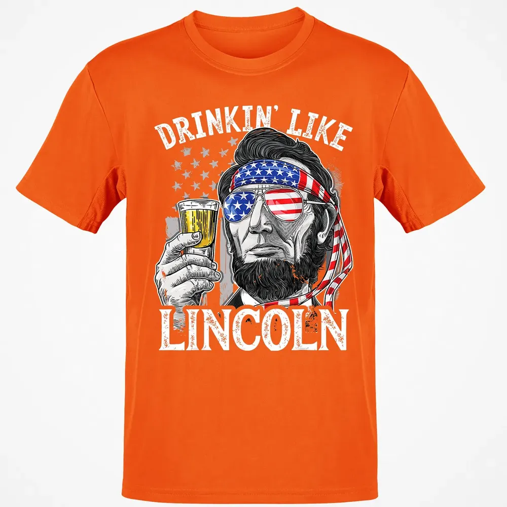 4th of July s for Men Drinking Like Lincoln Abraham Classic Unisex T-Shirt - 9