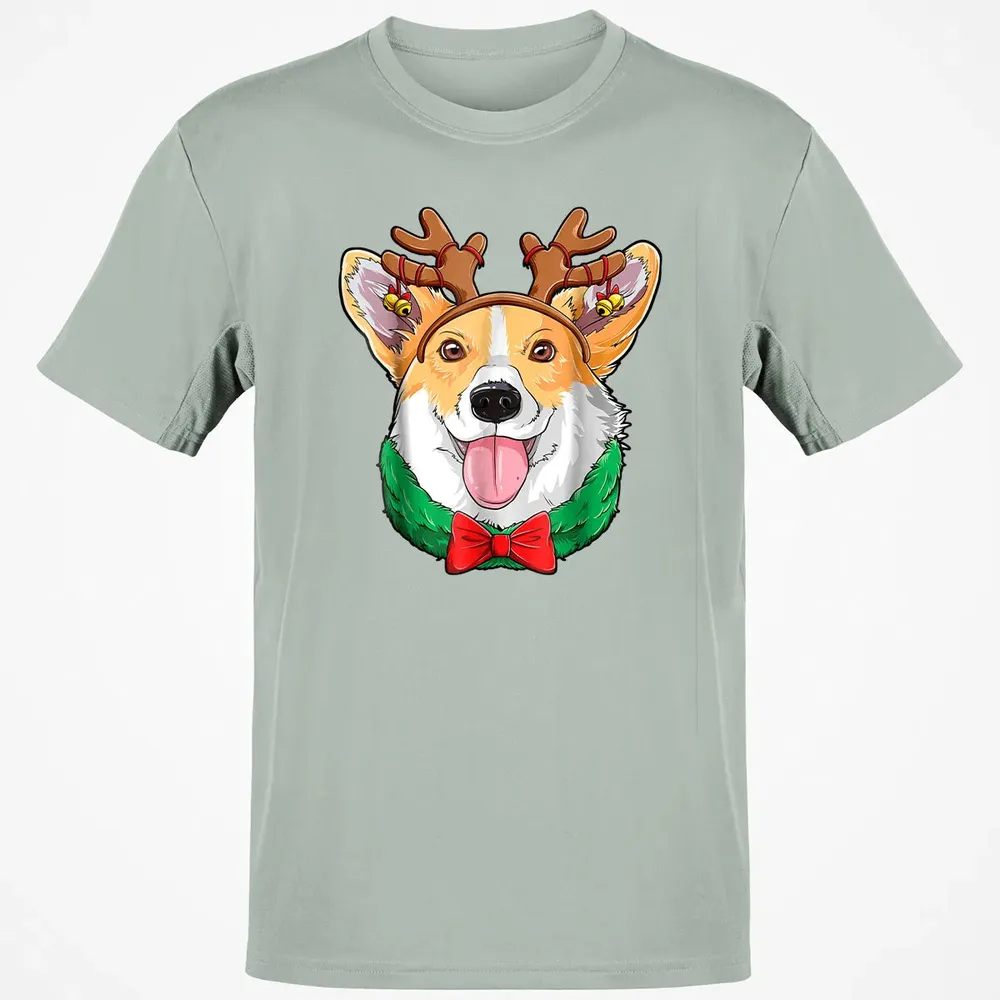 Corgi Christmas  Reindeer Antlers Dog Xmas Girls Kids Classic Unisex T-Shirt - 3
