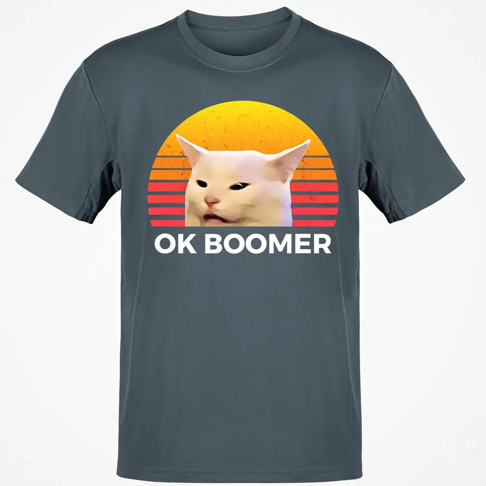 Woman Yelling At Table Dinner Funny Cat Ok Boomer Classic Unisex T-Shirt - 4