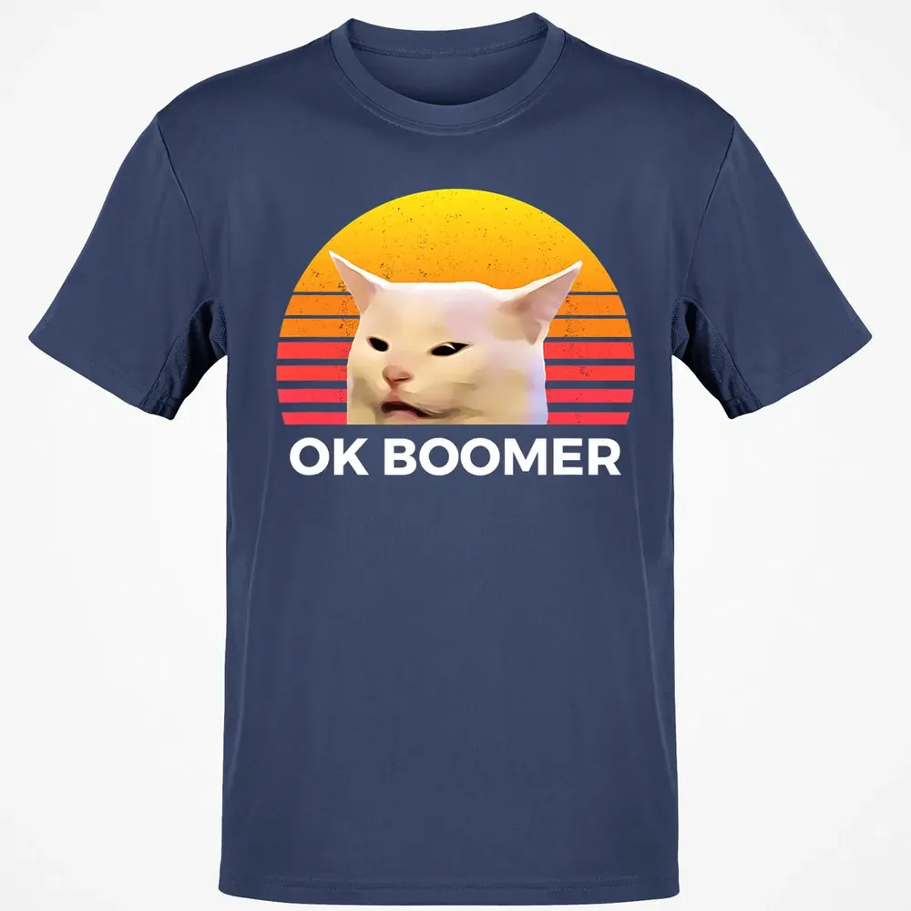 Woman Yelling At Table Dinner Funny Cat Ok Boomer Classic Unisex T-Shirt - 8
