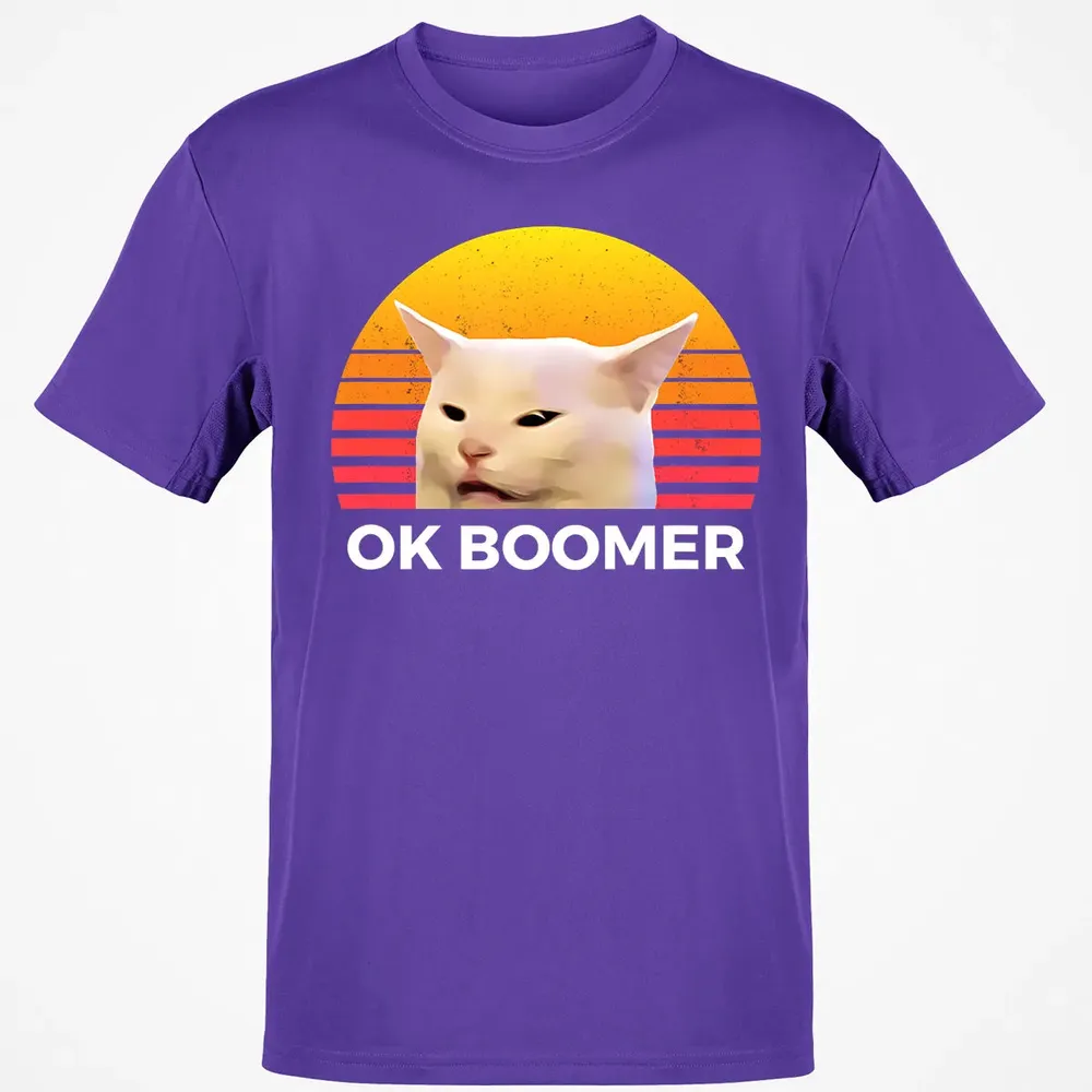 Woman Yelling At Table Dinner Funny Cat Ok Boomer Classic Unisex T-Shirt - 10