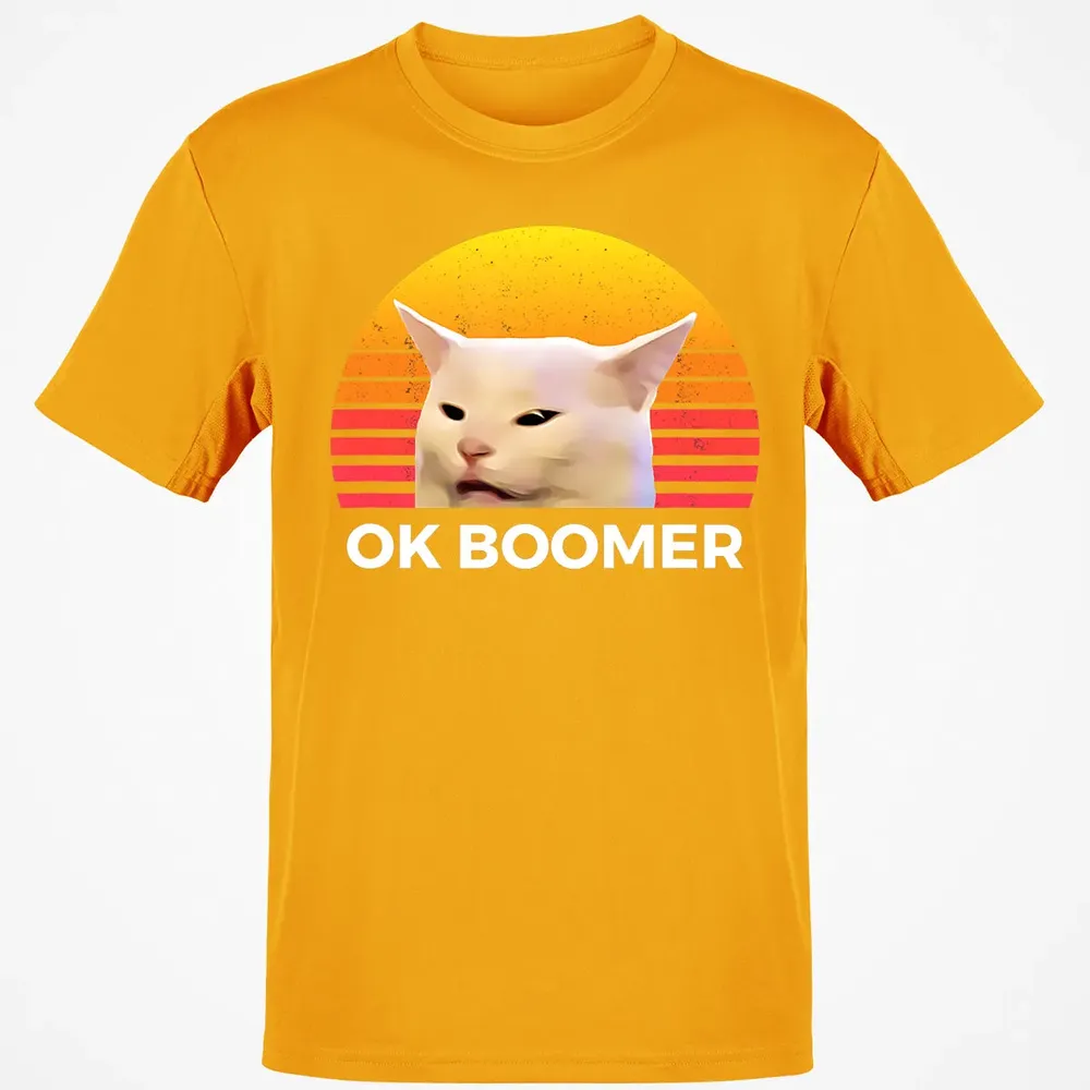 Woman Yelling At Table Dinner Funny Cat Ok Boomer Classic Unisex T-Shirt - 5