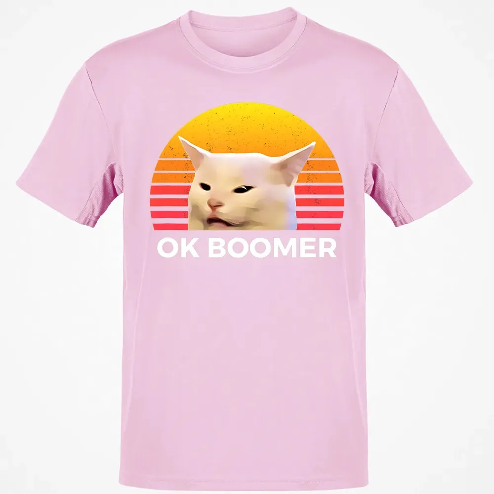 Woman Yelling At Table Dinner Funny Cat Ok Boomer Classic Unisex T-Shirt - 6
