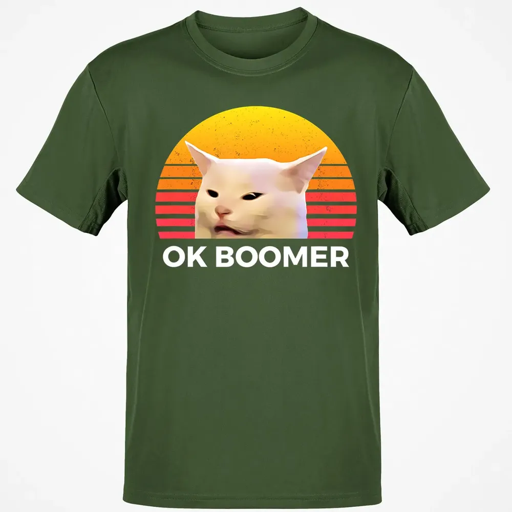 Woman Yelling At Table Dinner Funny Cat Ok Boomer Classic Unisex T-Shirt - 7