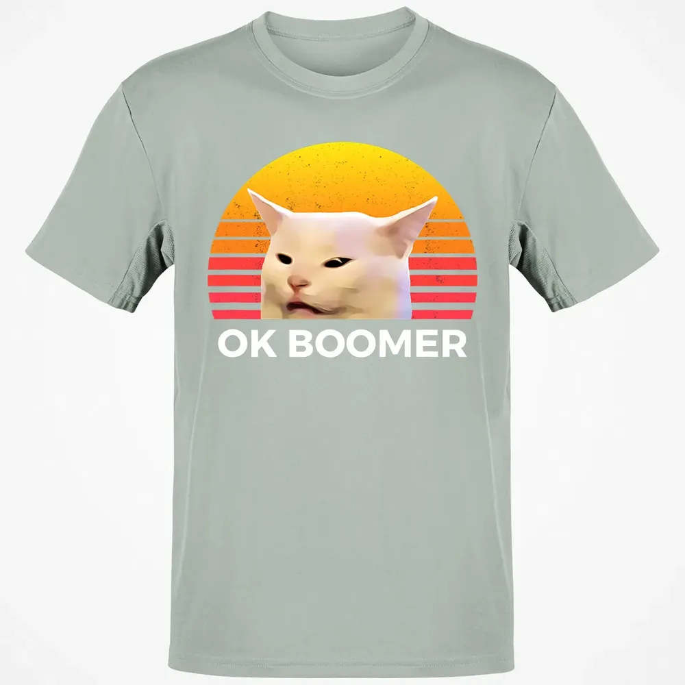 Woman Yelling At Table Dinner Funny Cat Ok Boomer Classic Unisex T-Shirt - 3
