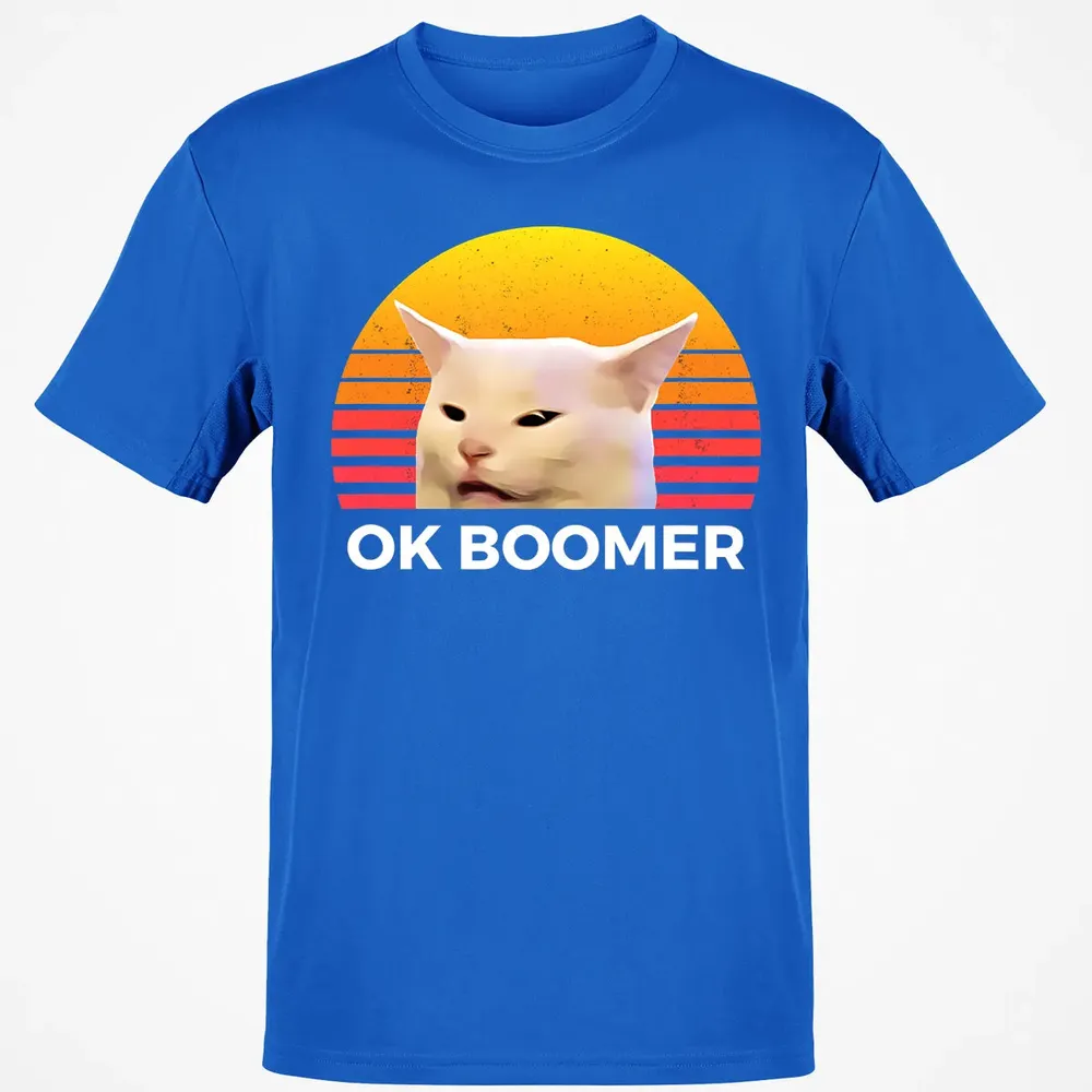 Woman Yelling At Table Dinner Funny Cat Ok Boomer Classic Unisex T-Shirt - 12