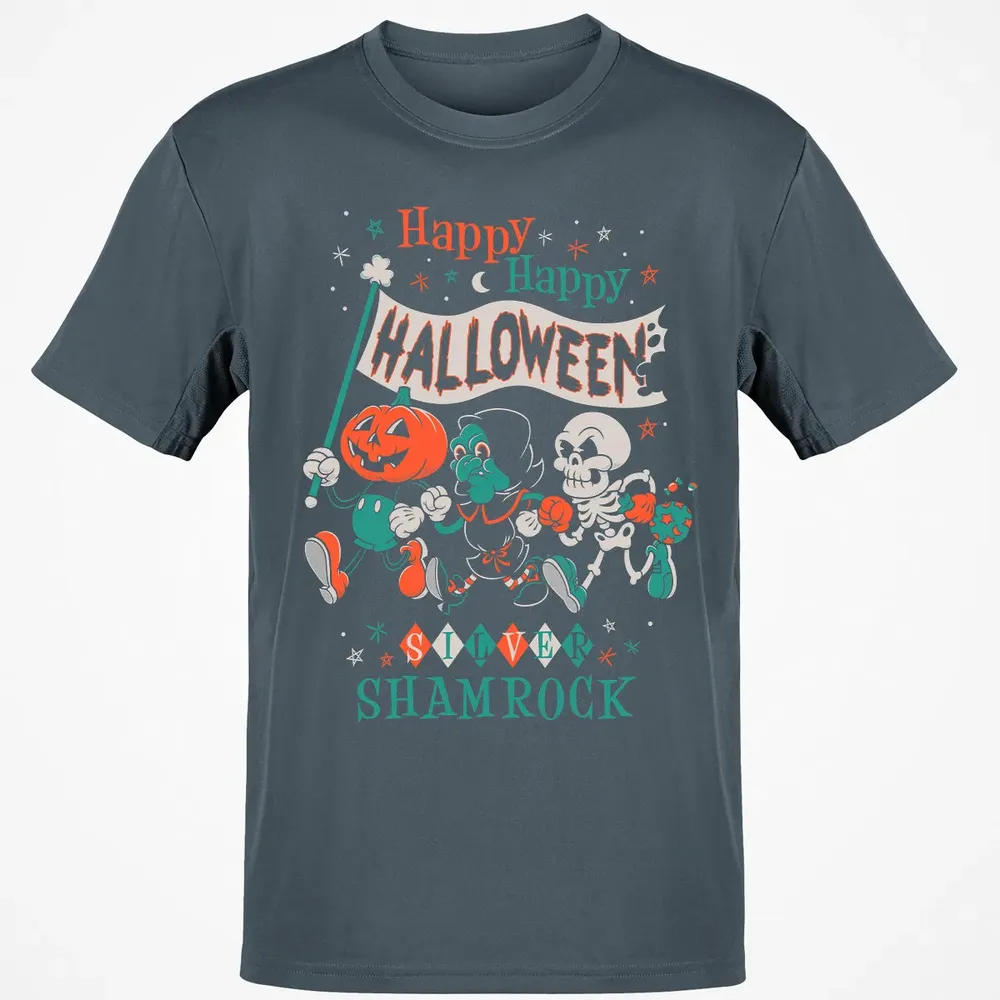 Silver Shamrock - Creepy Cute Pumpkin Classic Unisex T-Shirt - 4