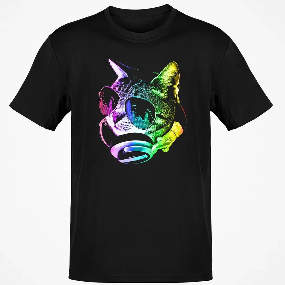 Rainbow Music Cat Classic Unisex T-Shirt - 2