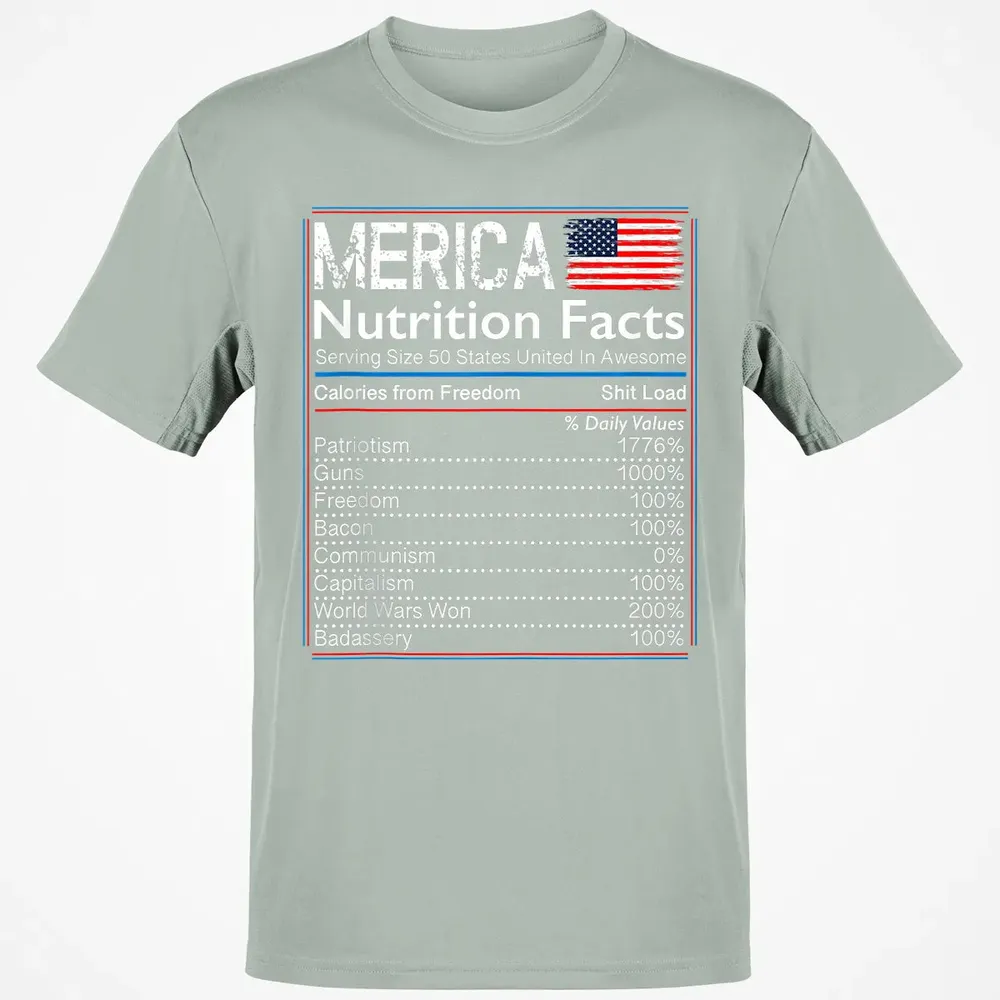 4th of July Proud American  Merica Nutrition Facts Classic Unisex T-Shirt - 3