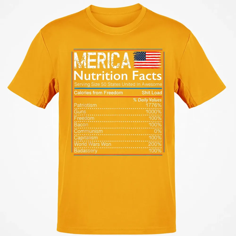 4th of July Proud American  Merica Nutrition Facts Classic Unisex T-Shirt - 5
