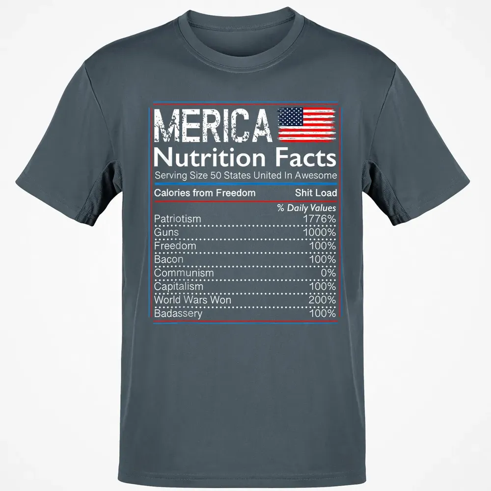 4th of July Proud American  Merica Nutrition Facts Classic Unisex T-Shirt - 4