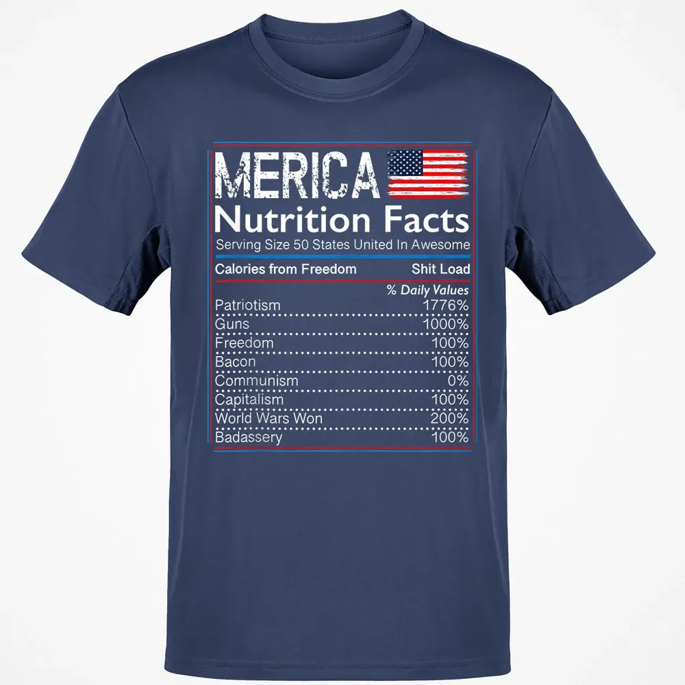 4th of July Proud American  Merica Nutrition Facts Classic Unisex T-Shirt - 8