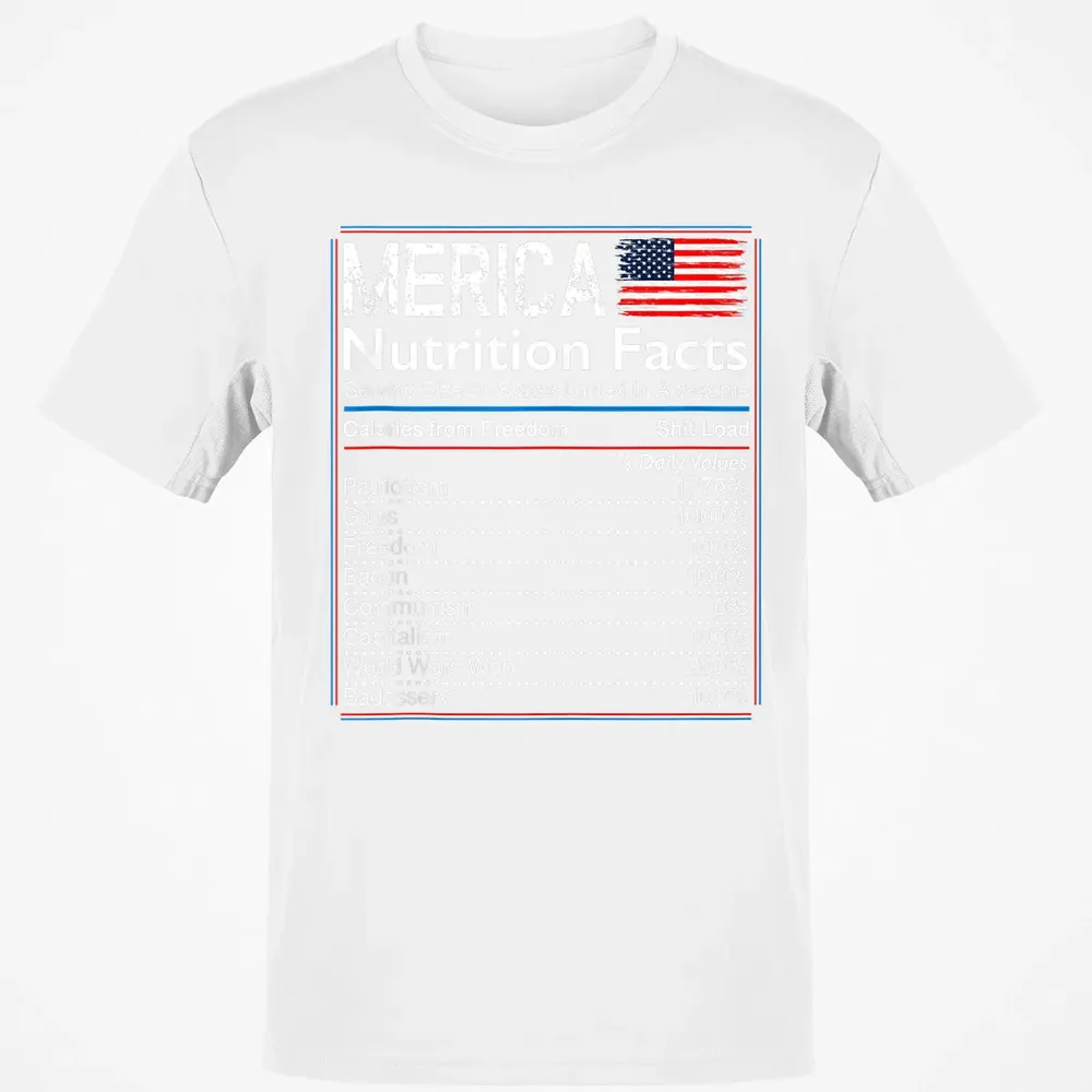 4th of July Proud American  Merica Nutrition Facts Classic Unisex T-Shirt - 13