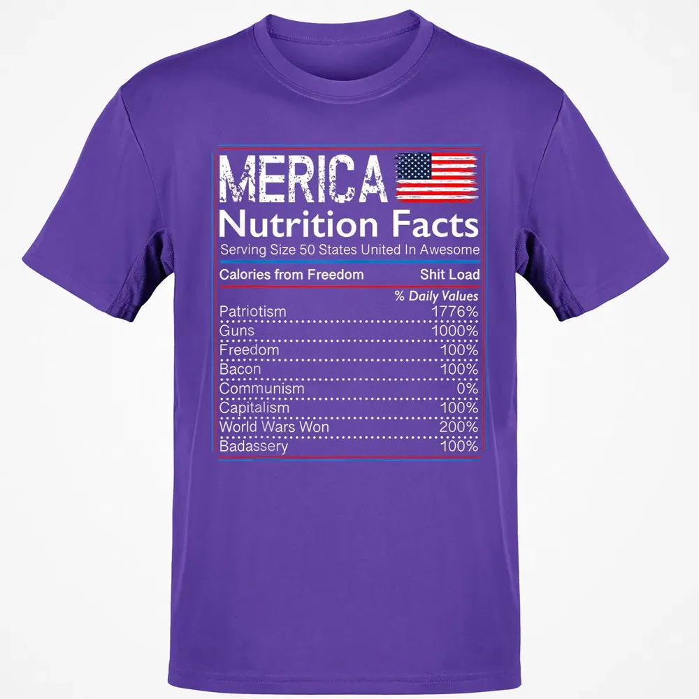 4th of July Proud American  Merica Nutrition Facts Classic Unisex T-Shirt - 10