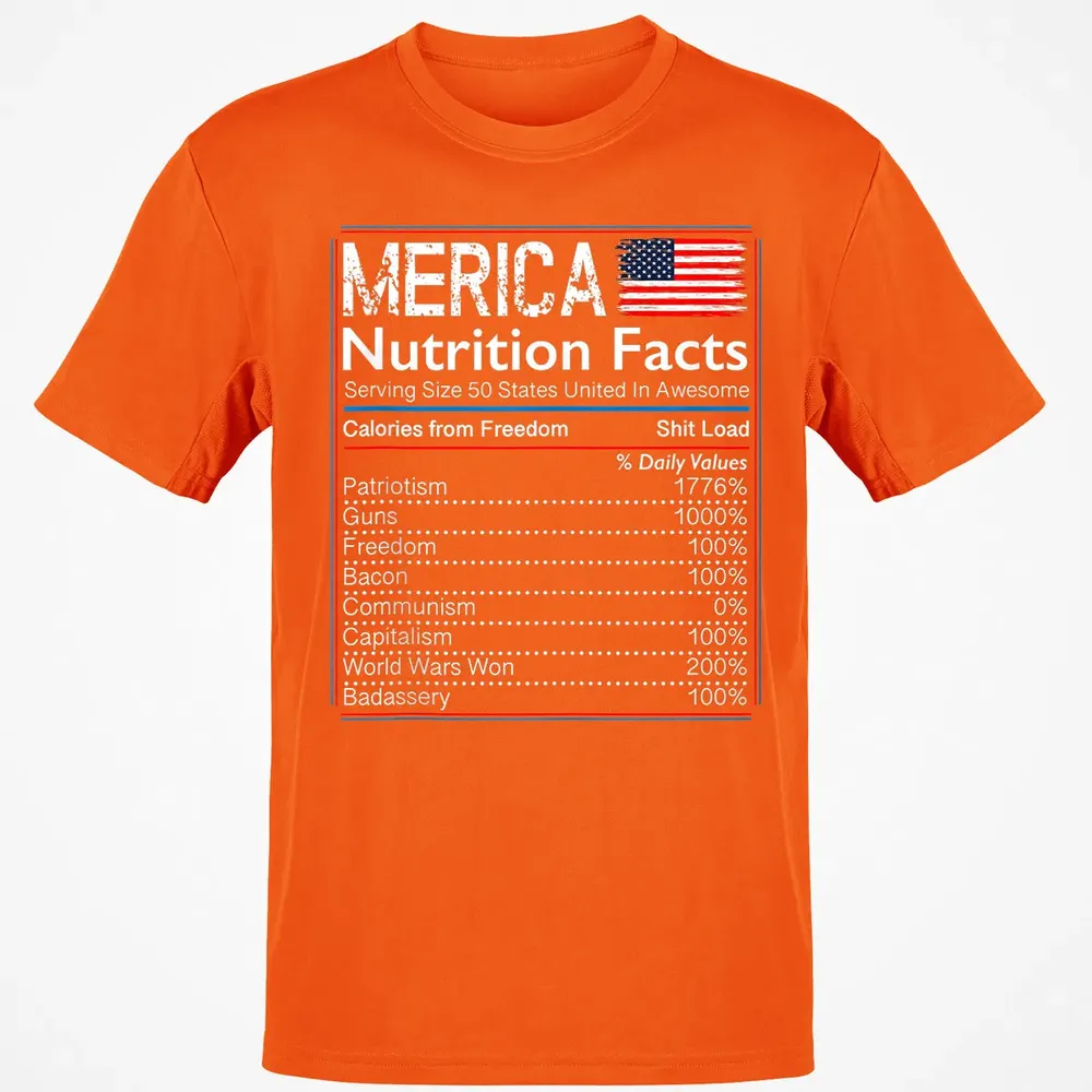 4th of July Proud American  Merica Nutrition Facts Classic Unisex T-Shirt - 9