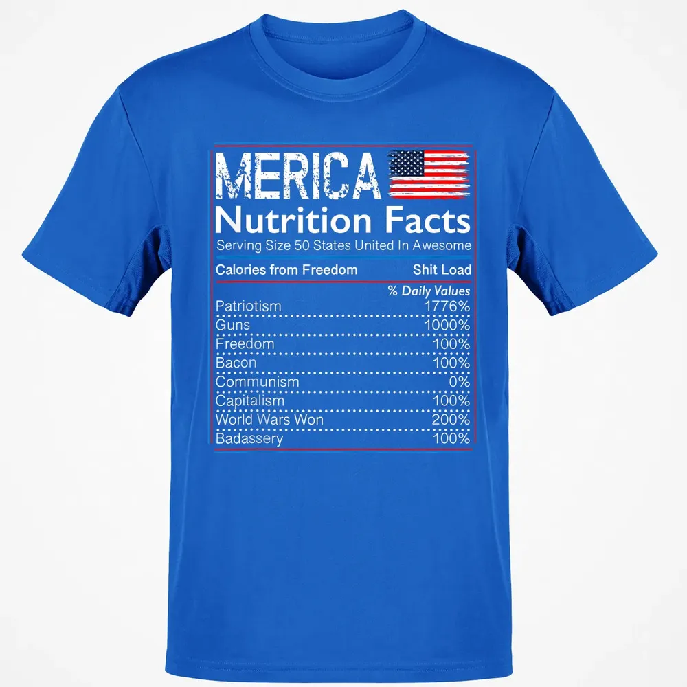 4th of July Proud American  Merica Nutrition Facts Classic Unisex T-Shirt - 12