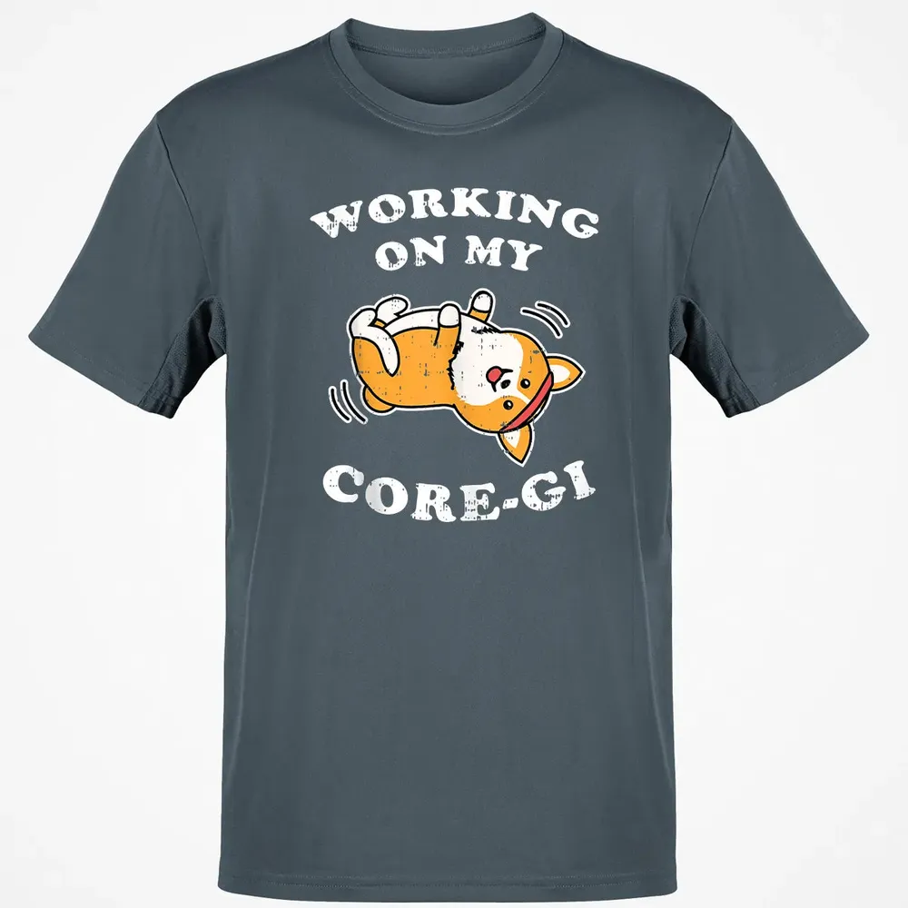 Working Core Gi Workout Cute Black Corgi Dog Fitness Gift Classic Unisex T-Shirt - 4