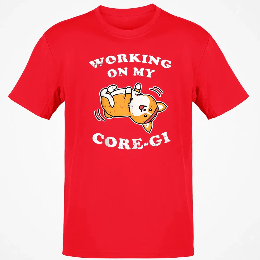 Working Core Gi Workout Cute Black Corgi Dog Fitness Gift Classic Unisex T-Shirt - 11