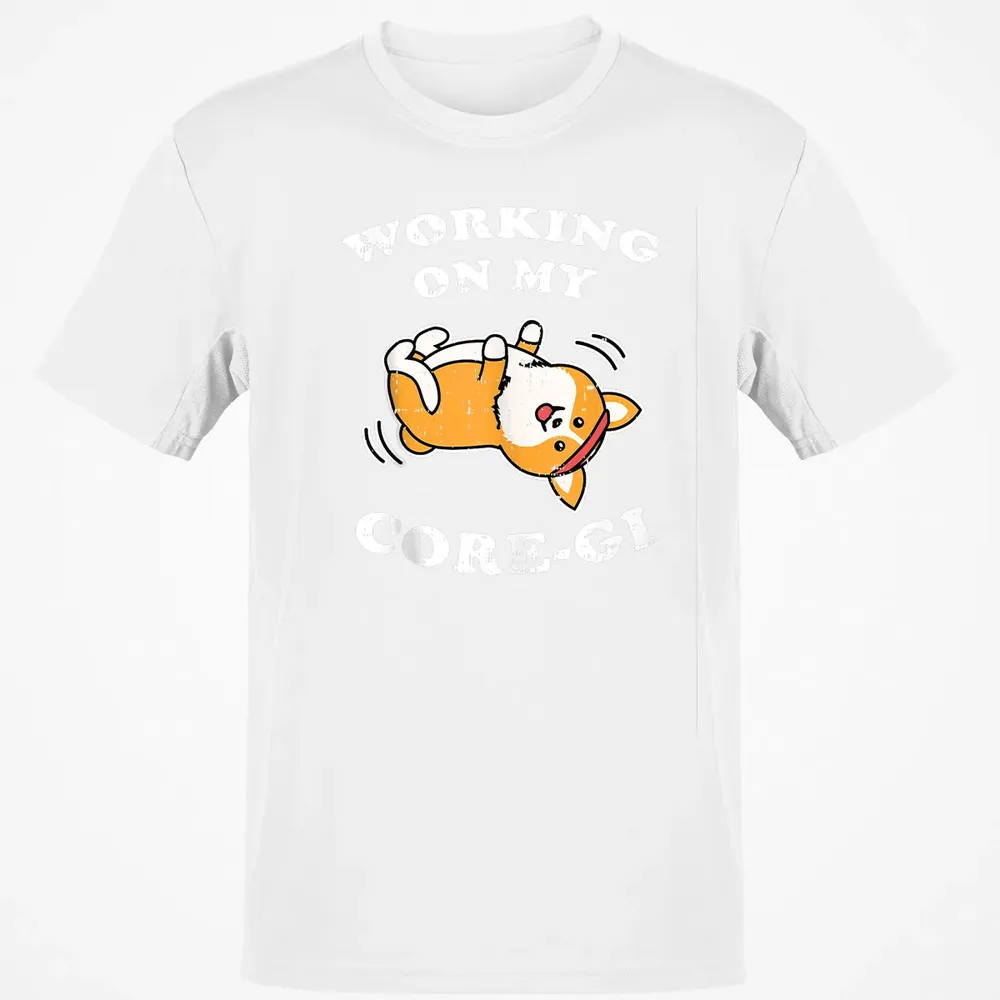 Working Core Gi Workout Cute Black Corgi Dog Fitness Gift Classic Unisex T-Shirt - 13