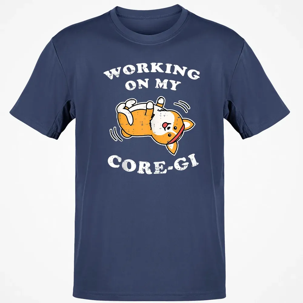 Working Core Gi Workout Cute Black Corgi Dog Fitness Gift Classic Unisex T-Shirt - 8