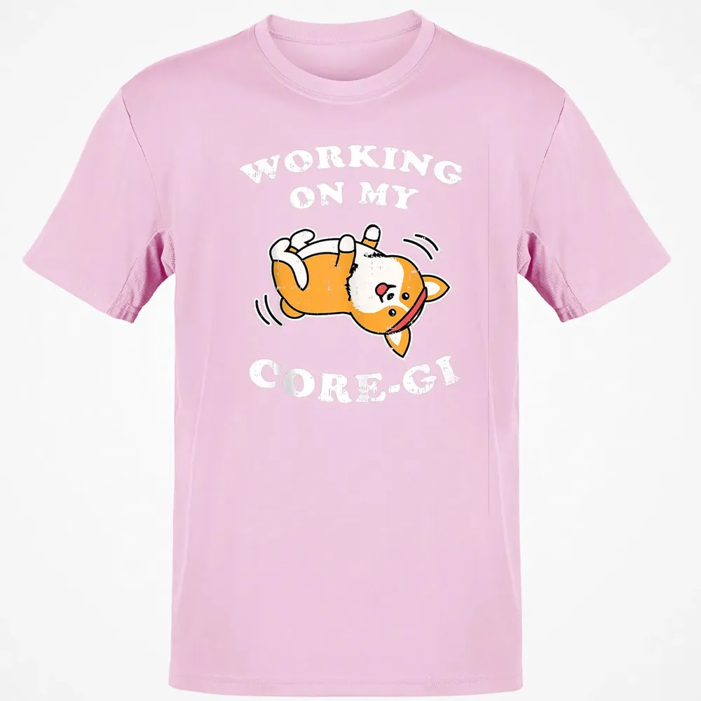 Working Core Gi Workout Cute Black Corgi Dog Fitness Gift Classic Unisex T-Shirt - 6