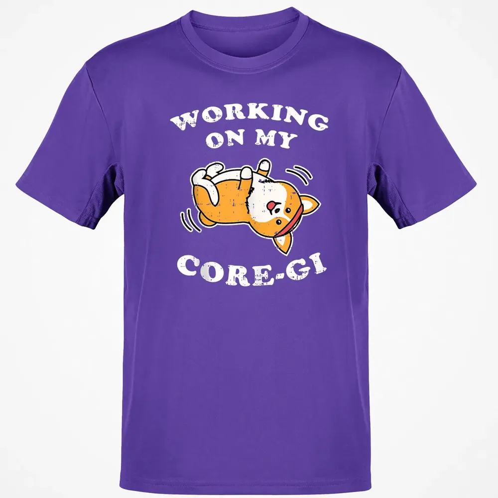 Working Core Gi Workout Cute Black Corgi Dog Fitness Gift Classic Unisex T-Shirt - 10