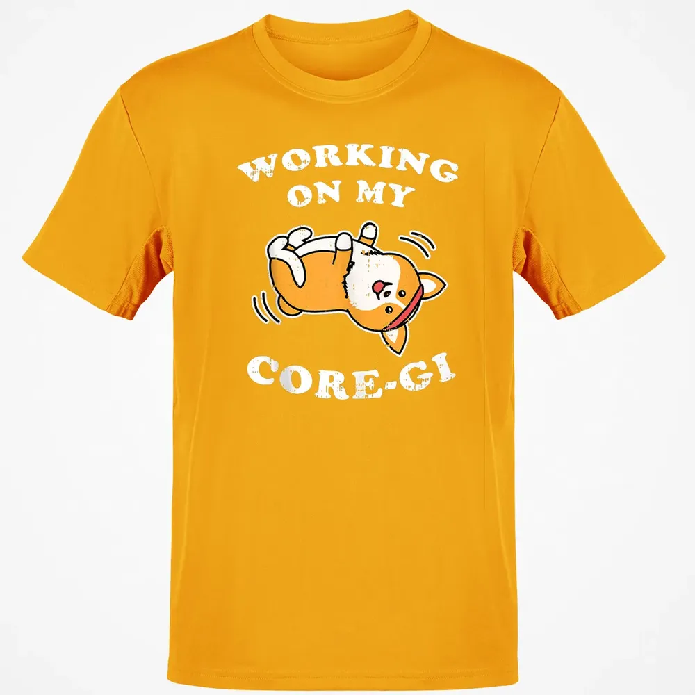 Working Core Gi Workout Cute Black Corgi Dog Fitness Gift Classic Unisex T-Shirt - 5