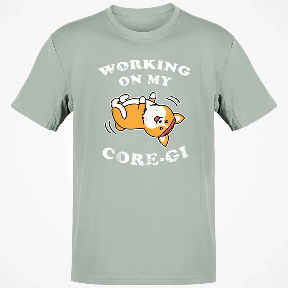 Working Core Gi Workout Cute Black Corgi Dog Fitness Gift Classic Unisex T-Shirt - 3