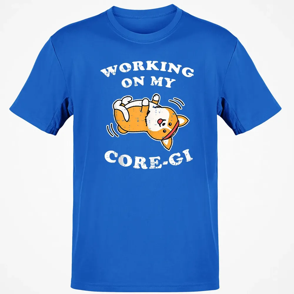 Working Core Gi Workout Cute Black Corgi Dog Fitness Gift Classic Unisex T-Shirt - 12