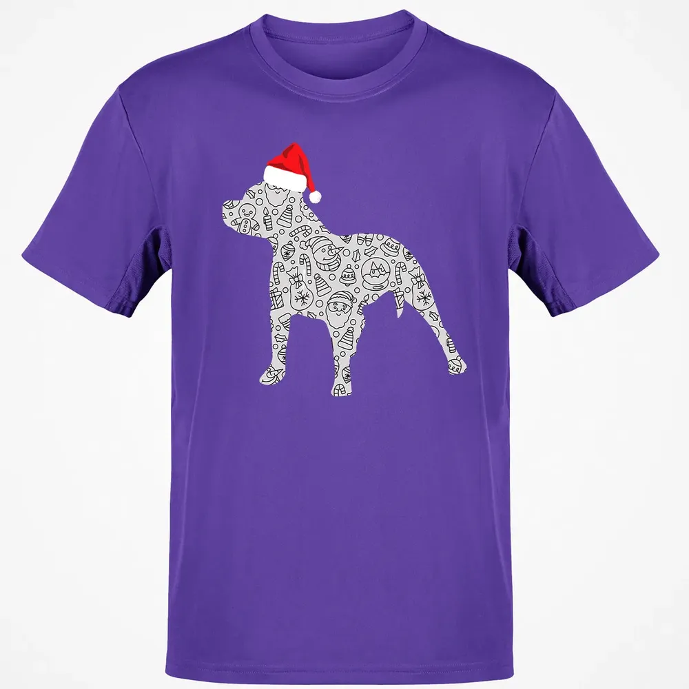 Santa Hat Pitbull Christmas  Dog Lover Christmas Gift Classic Unisex T-Shirt - 10