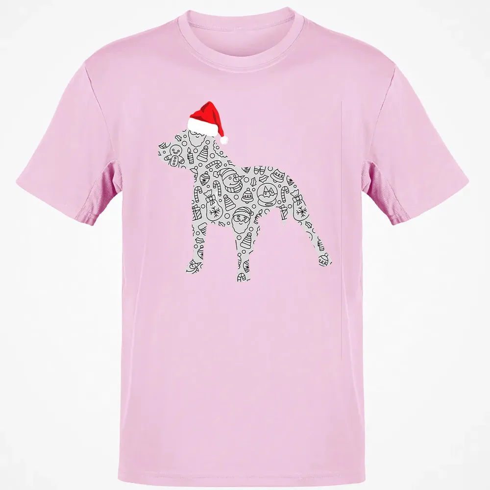 Santa Hat Pitbull Christmas  Dog Lover Christmas Gift Classic Unisex T-Shirt - 6